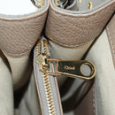 Chloe Abbey Hand Bag Leather 2way Beige Gold Silver Auth yk20329A-24