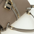 Chloe Abbey Hand Bag Leather 2way Beige Gold Silver Auth yk20329A-6