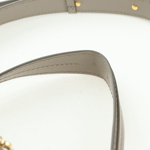 Chloe Abbey Hand Bag Leather 2way Beige Gold Silver Auth yk20329A