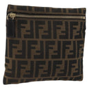 FENDI Zucca Canvas Pouch Brown Black Auth yk20330-1