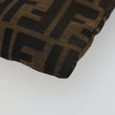 FENDI Zucca Canvas Pouch Brown Black Auth yk20330-15