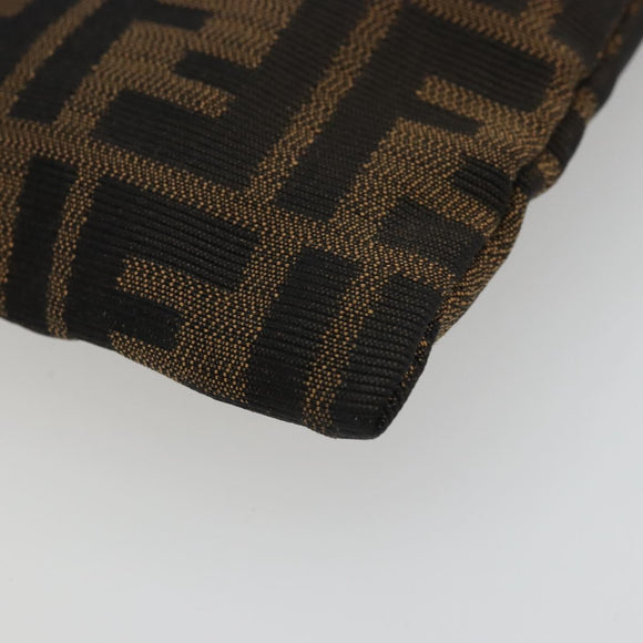 FENDI Zucca Canvas Pouch Brown Black Auth yk20330
