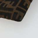 FENDI Zucca Canvas Pouch Brown Black Auth yk20330-16