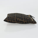 FENDI Zucca Canvas Pouch Brown Black Auth yk20330-3