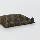 FENDI Zucca Canvas Pouch Brown Black Auth yk20330-5