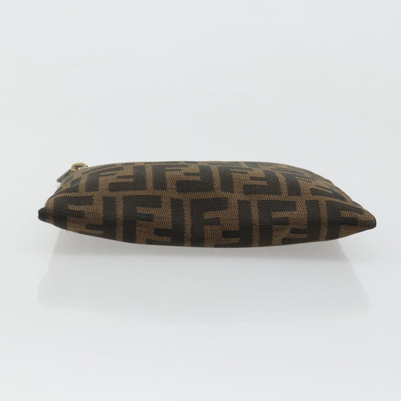 FENDI Zucca Canvas Pouch Brown Black Auth yk20330