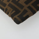 FENDI Zucca Canvas Pouch Brown Black Auth yk20330-14