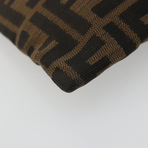 FENDI Zucca Canvas Pouch Brown Black Auth yk20330