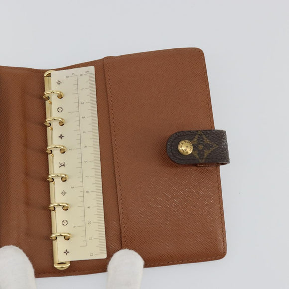 LOUIS VUITTON Monogram Agenda PM Day Planner Cover R20005 LV Auth yk20334