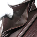 Christian Dior Trotter Canvas Long Wallet Brown Silver Auth yk20342A-16