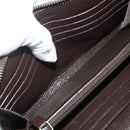 Christian Dior Trotter Canvas Long Wallet Brown Silver Auth yk20342A-17