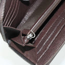 Christian Dior Trotter Canvas Long Wallet Brown Silver Auth yk20342A-18