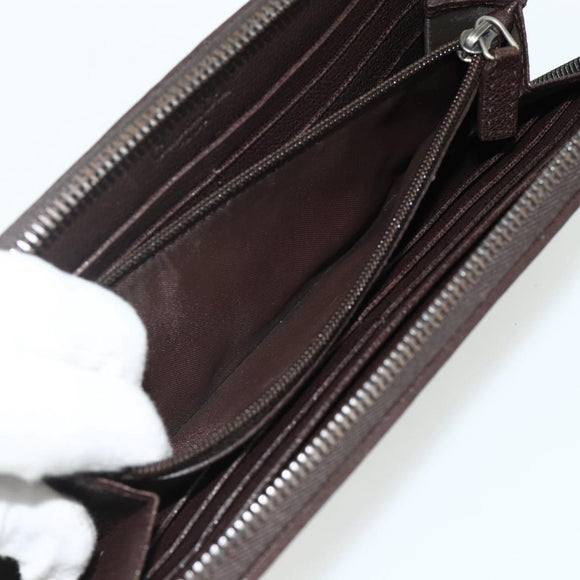 Christian Dior Trotter Canvas Long Wallet Brown Silver Auth yk20342A