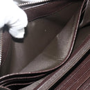 Christian Dior Trotter Canvas Long Wallet Brown Silver Auth yk20342A-21