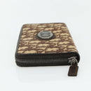 Christian Dior Trotter Canvas Long Wallet Brown Silver Auth yk20342A-4