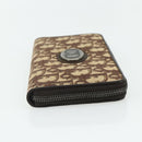 Christian Dior Trotter Canvas Long Wallet Brown Silver Auth yk20342A-5