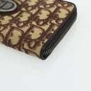 Christian Dior Trotter Canvas Long Wallet Brown Silver Auth yk20342A-8