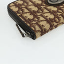 Christian Dior Trotter Canvas Long Wallet Brown Silver Auth yk20342A-9