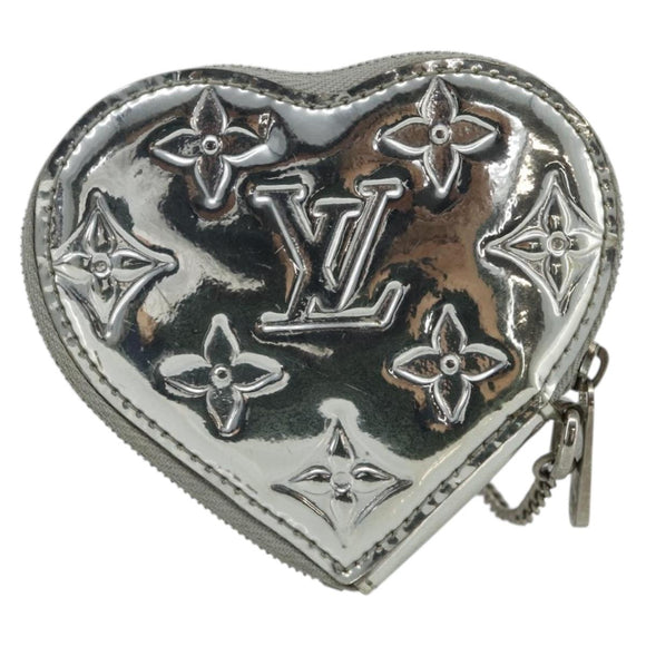 LOUIS VUITTON Miroir Porte Monnaie Coeur Coin Purse Silver M93566 Auth yk20346A