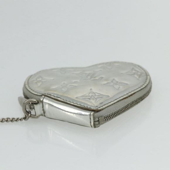 LOUIS VUITTON Miroir Porte Monnaie Coeur Coin Purse Silver M93566 Auth yk20346A