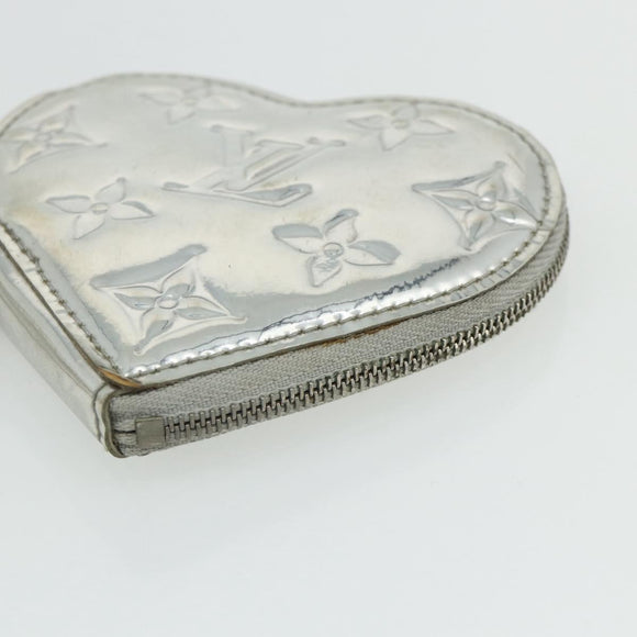 LOUIS VUITTON Miroir Porte Monnaie Coeur Coin Purse Silver M93566 Auth yk20346A
