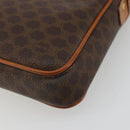 CELINE Macadam Canvas Clutch Bag PVC Leather Brown Gold Auth yk20347-15