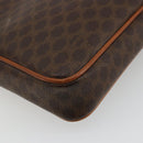 CELINE Macadam Canvas Clutch Bag PVC Leather Brown Gold Auth yk20347-16