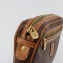 CELINE Macadam Canvas Clutch Bag PVC Leather Brown Gold Auth yk20347-8