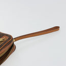 CELINE Macadam Canvas Clutch Bag PVC Leather Brown Gold Auth yk20347-9