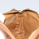 CELINE Macadam Canvas Clutch Bag PVC Leather Brown Gold Auth yk20347-19