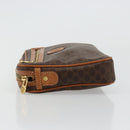 CELINE Macadam Canvas Clutch Bag PVC Leather Brown Gold Auth yk20347-4