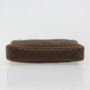 CELINE Macadam Canvas Clutch Bag PVC Leather Brown Gold Auth yk20347-6