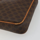CELINE Macadam Canvas Clutch Bag PVC Leather Brown Gold Auth yk20347-7