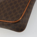 CELINE Macadam Canvas Clutch Bag PVC Leather Brown Gold Auth yk20347-14