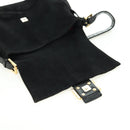 FENDI Mamma Baguette Shoulder Bag Suede Black Gold Auth yk20351SAM-20