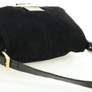 FENDI Mamma Baguette Shoulder Bag Suede Black Gold Auth yk20351SAM-6