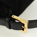 FENDI Mamma Baguette Shoulder Bag Suede Black Gold Auth yk20351SAM-8