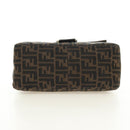 FENDI Zucca Canvas Mamma Baguette Shoulder Bag Black Brown Auth yk20359SAV-5