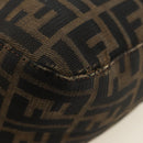 FENDI Zucca Canvas Mamma Baguette Shoulder Bag Black Brown Auth yk20359SAV-17