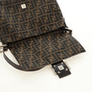 FENDI Zucca Canvas Mamma Baguette Shoulder Bag Black Brown Auth yk20359SAV-20