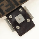FENDI Zucca Canvas Mamma Baguette Shoulder Bag Black Brown Auth yk20359SAV-21