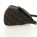 FENDI Zucca Canvas Mamma Baguette Shoulder Bag Black Brown Auth yk20359SAV-4
