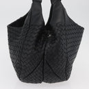 BOTTEGA VENETA INTRECCIATO Campana Tas Leer Bruin Zilver Auth yk20360SAV-3