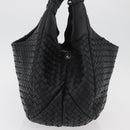 BOTTEGA VENETA INTRECCIATO Campana Tas Leer Bruin Zilver Auth yk20360SAV-4