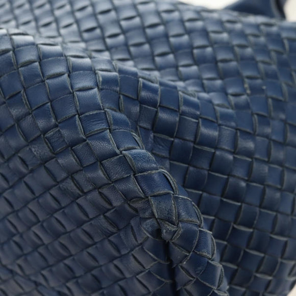 BOTTEGA VENETA INTRECCIATO Cabas PM Tote Bag Leather Blue 141498 Auth yk20363SAV