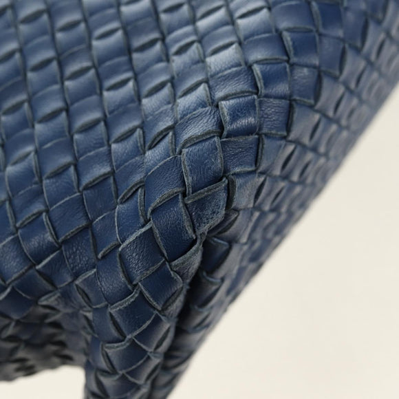 BOTTEGA VENETA INTRECCIATO Cabas PM Tote Bag Leather Blue 141498 Auth yk20363SAV