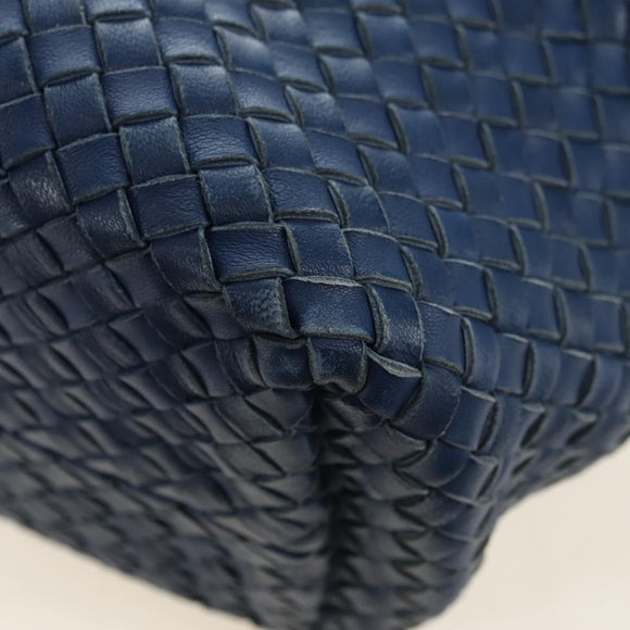 BOTTEGA VENETA INTRECCIATO Cabas PM Tote Bag Leather Blue 141498 Auth yk20363SAV