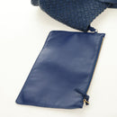 BOTTEGA VENETA INTRECCIATO Cabas PM Tote Bag Leather Blue 141498 Auth yk20363SAV-18