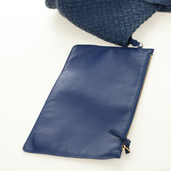 BOTTEGA VENETA INTRECCIATO Cabas PM Tote Bag Leather Blue 141498 Auth yk20363SAV