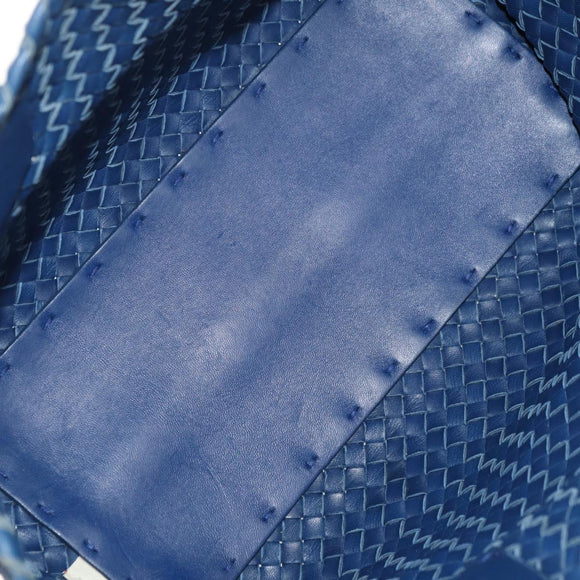 BOTTEGA VENETA INTRECCIATO Cabas PM Tote Bag Leather Blue 141498 Auth yk20363SAV